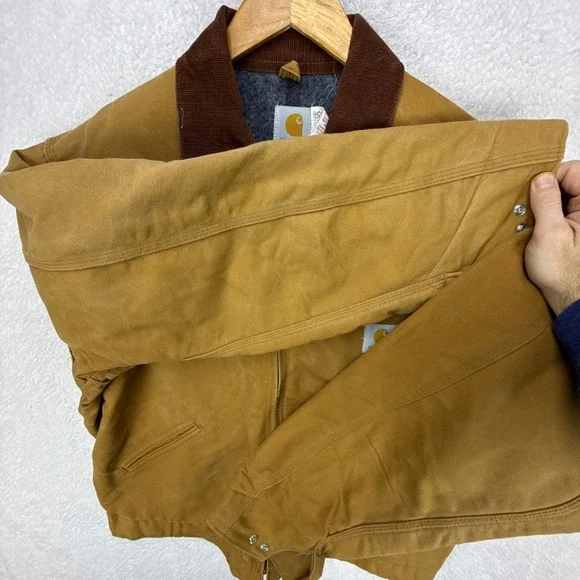 Carhartt Detroit Jacket Blanket Lined Mens 48 Tall J01 BRN Brown 6BLJT - Picture 13 of 16